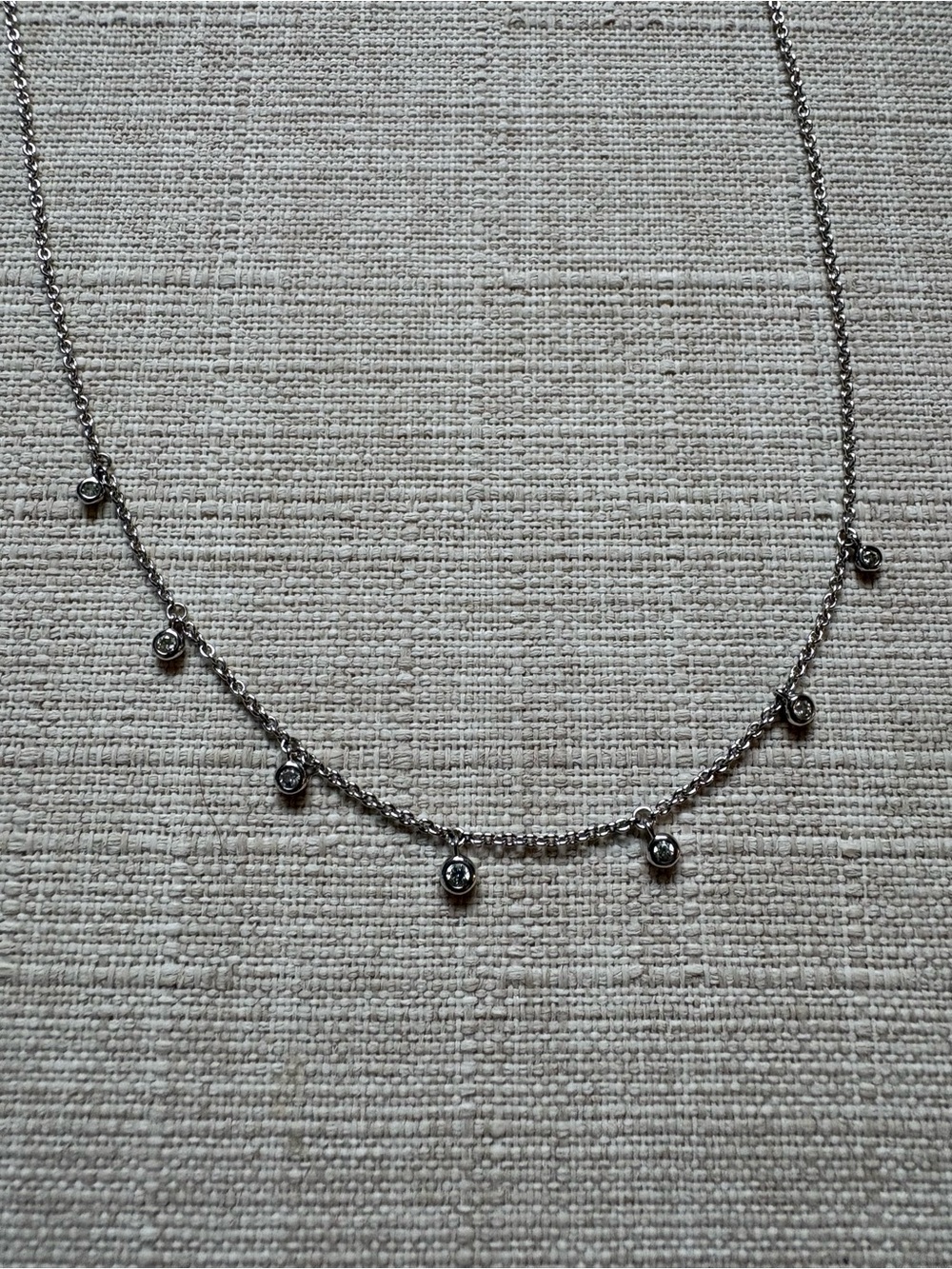 Kay’s Jewelry Choker Diamond Chips Necklace 925 Sterling Silver